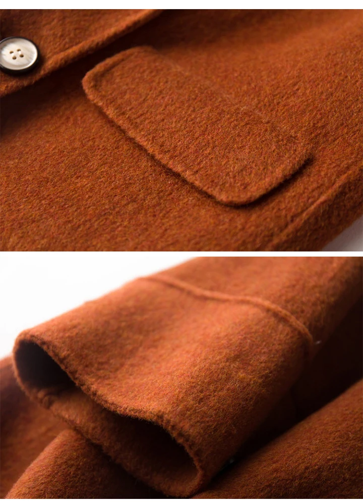 Spring Winter Wool Coat Women Double-sided Cashmere Jacket Thickening Joker Lady's Alpaca Clothing Drop Shoulder England Style (11)