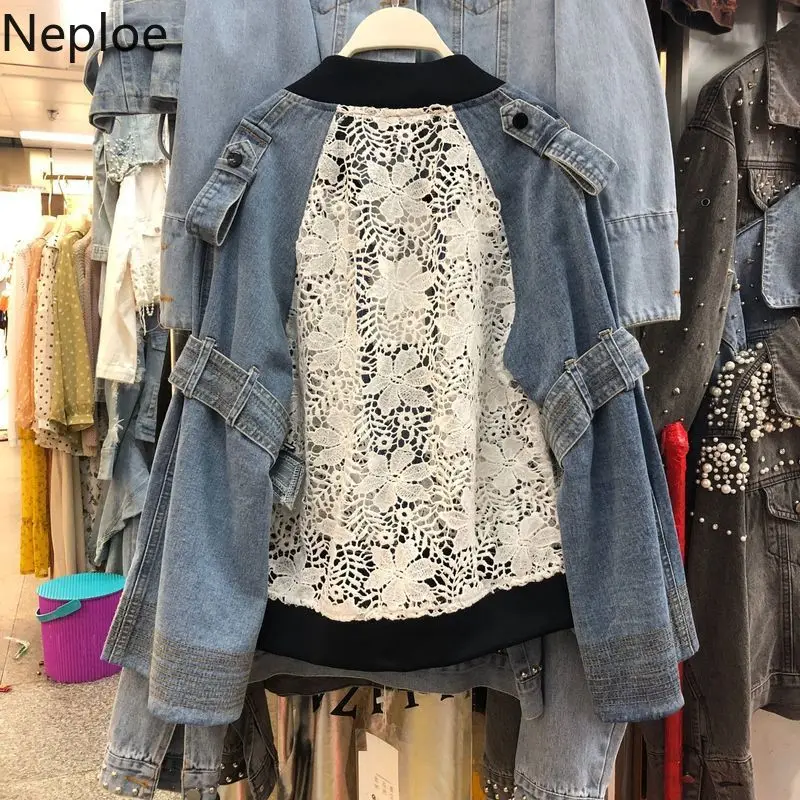 Neploe 2019 Spring Denim Jacket Women Loose Vintage Bomber Jackets Lace Hollow Out Jean Jackets Female Flare Sleeve Coats 90066
Neploe 2019 Spring Denim Jacket Women Loose Vintage Bomber Jackets Lace Hollow Out Jean Jackets Female Flare Sleeve Coats 90066