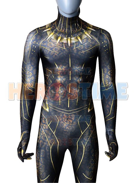 

Newest 2018 Movie Black Panther Cosplay Costume 3D Printed Captain American Superhero Spandex Fullbody Suit Zentai Catsuit