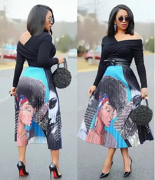 2019 Summer Autumn Women Skirts Cartoon Printing Midi Pleated Skirt Floral High Elasticity Jupe Femme Blue Skirts Plus Size
2019 Summer Autumn Women Skirts Cartoon Printing Midi Pleated Skirt Floral High Elasticity Jupe Femme Blue Skirts Plus Size