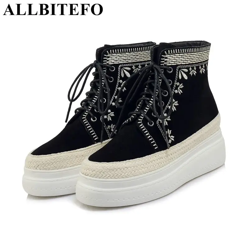 ALLBITEFO new winter genuine leather Embroidery wedges heel platform women boots brand high heels ankle boots women ladies boots
ALLBITEFO new winter genuine leather Embroidery wedges heel platform women boots brand high heels ankle boots women ladies boots