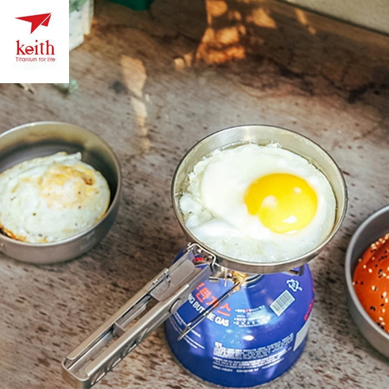 1pcs Keith Titanium Egg Frying Pan with Folding Handle Kitchen Cooking Tools Fried Steak 140ml Ti6032
1pcs Keith Titanium Egg Frying Pan with Folding Handle Kitchen Cooking Tools Fried Steak 140ml Ti6032