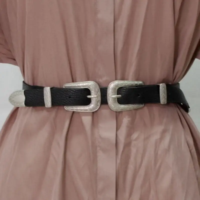 2018 Double Buckle PU Leather Belt Women Ladies Vintage Metal Belt Waistband Femme Strap Metal Pin Buckle Jeans Designer
2018 Double Buckle PU Leather Belt Women Ladies Vintage Metal Belt Waistband Femme Strap Metal Pin Buckle Jeans Designer