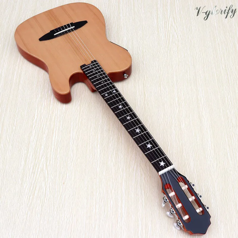 cutway electric silent acoustic guitar with solid spruce top high gloss natural color 6 string folk guitar with EQ tuner
cutway electric silent acoustic guitar with solid spruce top high gloss natural color 6 string folk guitar with EQ tuner