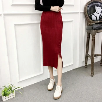 2020 Autumn Winter Sexy Women Slim Split Long Skirts High Waist Knitted Cotton Pencil Skirts Super Elastic Maxi Skirts
2020 Autumn Winter Sexy Women Slim Split Long Skirts High Waist Knitted Cotton Pencil Skirts Super Elastic Maxi Skirts