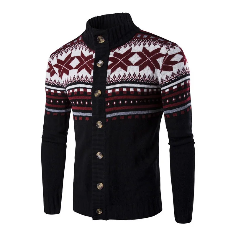 Casual knitted snowflakes cardigan for women10