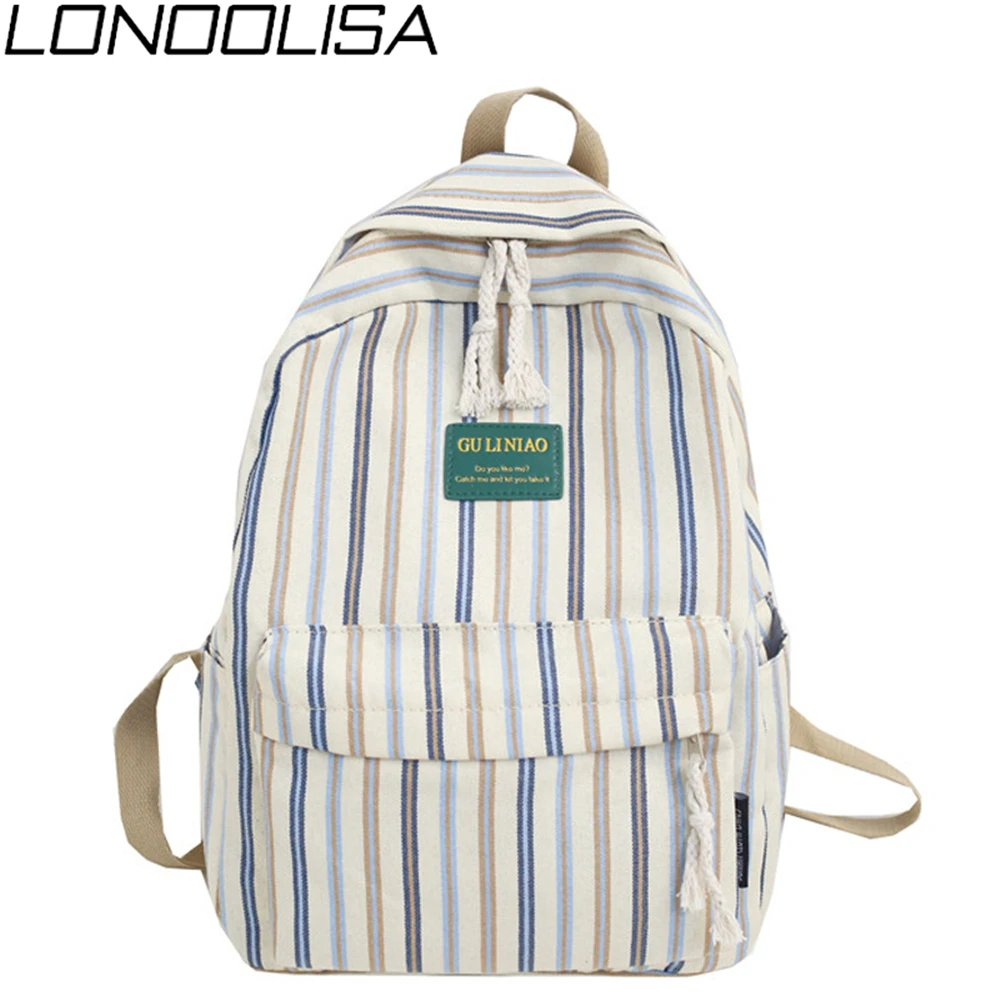 New Stripe Backpack Women Casual Cotton School Bags For Teenager Girls Large Capacity Back Pack Ladies Rucksack Mochilas Mujer
New Stripe Backpack Women Casual Cotton School Bags For Teenager Girls Large Capacity Back Pack Ladies Rucksack Mochilas Mujer