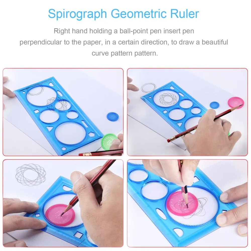 1PC Multifunctional Spirograph Geometric Ruler Drafting Tools Learning Drawing Tool Stationery Gift for Student Plastic Ruler
1PC Multifunctional Spirograph Geometric Ruler Drafting Tools Learning Drawing Tool Stationery Gift for Student Plastic Ruler
