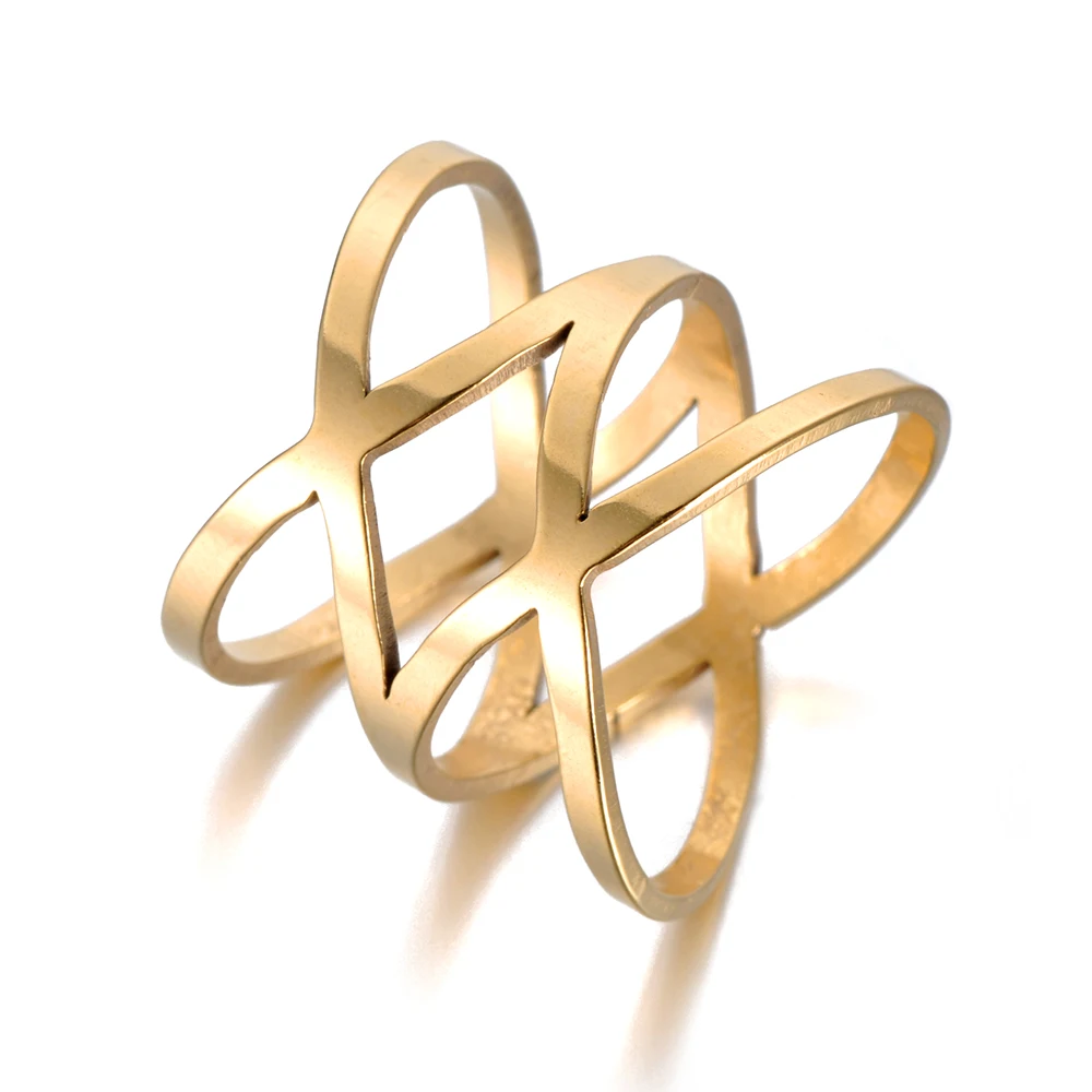 Trendy Hollow Double X Shapae Anniversary Rings Gold Color Stainless Steel Wedding Ring Jewelry For Women Christmas Gifts R18121
Trendy Hollow Double X Shapae Anniversary Rings Gold Color Stainless Steel Wedding Ring Jewelry For Women Christmas Gifts R18121