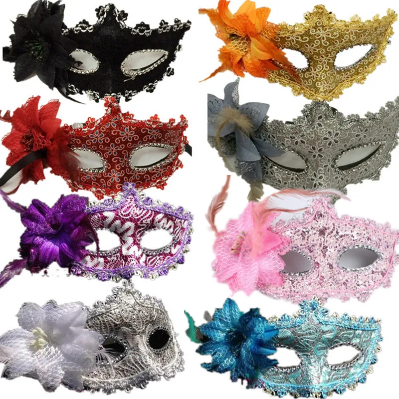 Flower Halloween mask sexy masquerade masks Dance Party Bar Princess Venice Mask High-grade Rose Party Mask Supplies (2)