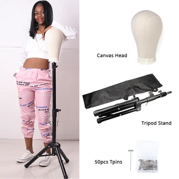 Super Wig Making Set 50 Inch Adjustable Black Tripod Stand Holder With Canvas Head Training Mannequin For Hairdressing 50 Tpins
Super Wig Making Set 50 Inch Adjustable Black Tripod Stand Holder With Canvas Head Training Mannequin For Hairdressing 50 Tpins