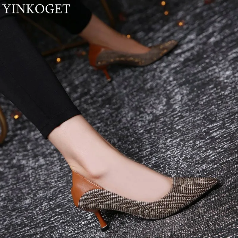 YINKOGET/Высококачественная женская обувь на высоком каблуке женские разноцветные