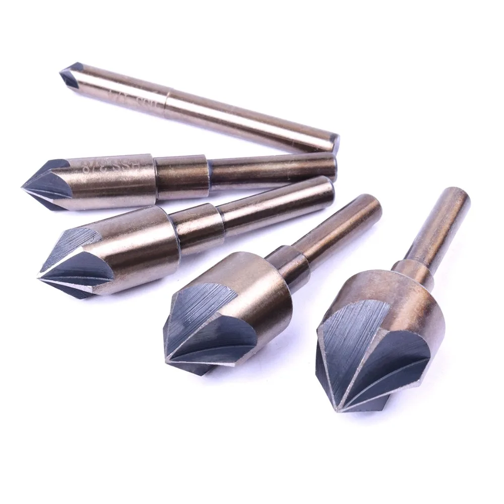 5Pcs 3/4'' 5/8'' 1/2'' 3/8'' 1/4' Countersink Drill Bit Set Shank Chamfer Cutter Tool
5Pcs 3/4'' 5/8'' 1/2'' 3/8'' 1/4' Countersink Drill Bit Set Shank Chamfer Cutter Tool