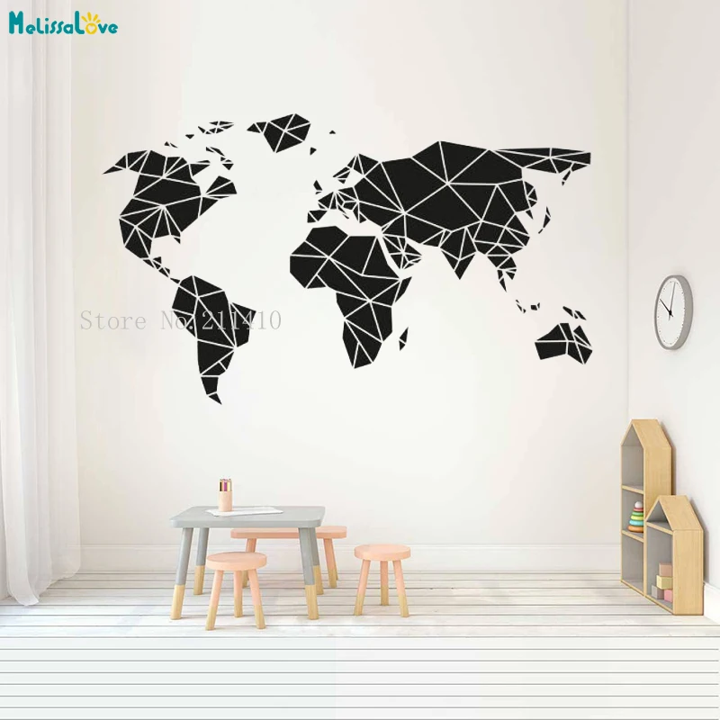 Novel Geometric Simple World Map Vinyl Wall Sticker Stylish Art Decals Decor Living Room Nursery Removable Murals YT747
Novel Geometric Simple World Map Vinyl Wall Sticker Stylish Art Decals Decor Living Room Nursery Removable Murals YT747