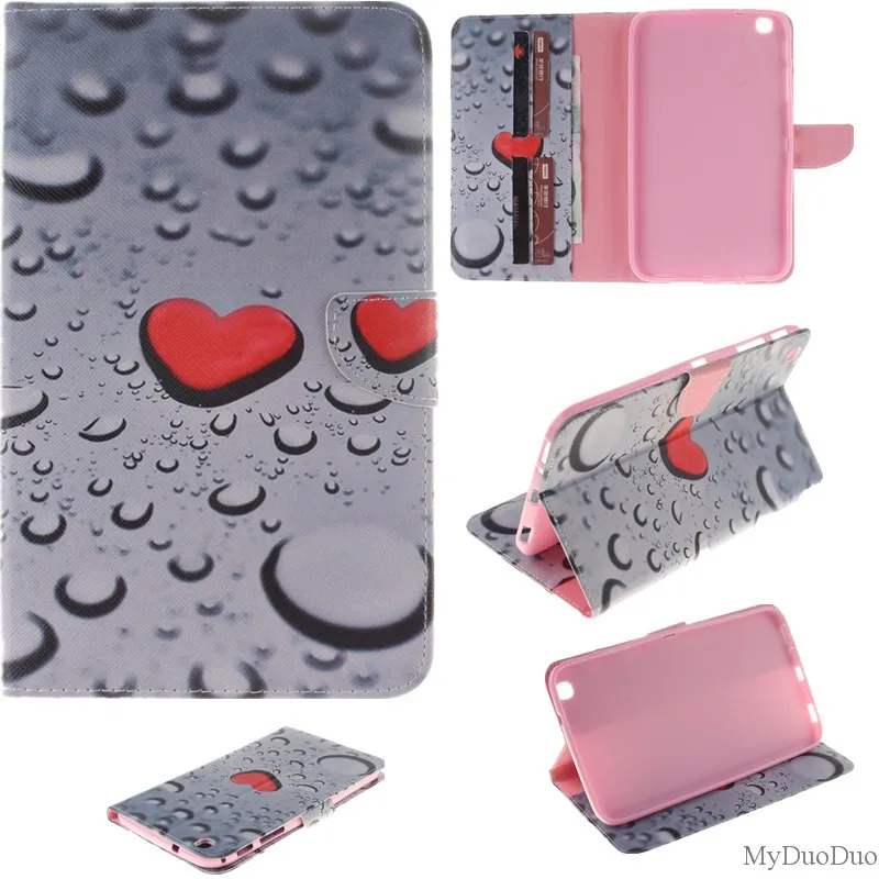 Stand Flip Wallet Case For Samsung Galaxy Tab 3 8.0 inch Cases SM T310 T311 T315 Tablet Back Cover Stand Two Sides Painted Bag (8)