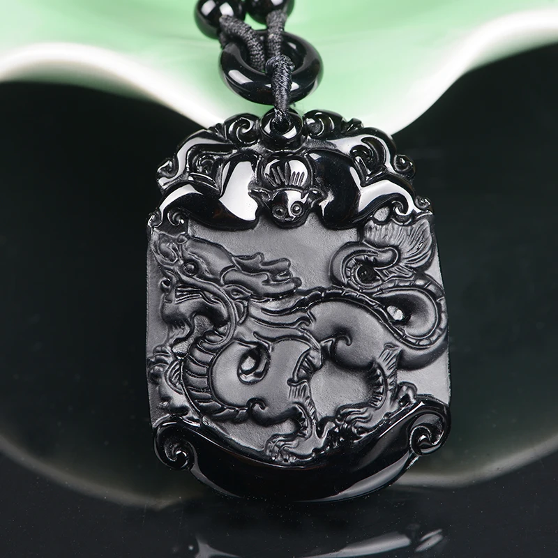 The twelve zodiac dragon Wujin natural Obsidian Jixianglong Pendant Necklace Gift shop selling black
The twelve zodiac dragon Wujin natural Obsidian Jixianglong Pendant Necklace Gift shop selling black