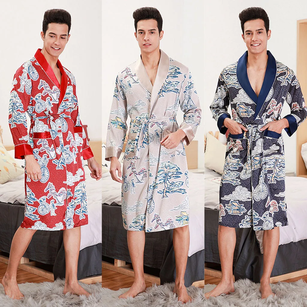 2019 JAYCOSIN Men Four Season Simulation Silk Print Pajamas Lingerie Robe Bathrobe Dressing Gown Set April5 P30
2019 JAYCOSIN Men Four Season Simulation Silk Print Pajamas Lingerie Robe Bathrobe Dressing Gown Set April5 P30