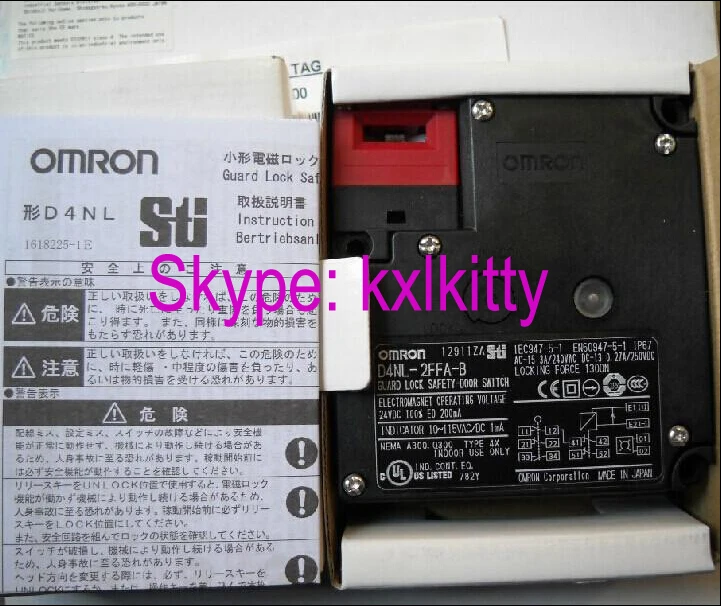 100% New and original D4NL-2FFA-B, D4NL-2AFA-B4 OMRON GUARD LOCK SAFETY-DOOR SWITCH Safety door lock switch
100% New and original D4NL-2FFA-B, D4NL-2AFA-B4 OMRON GUARD LOCK SAFETY-DOOR SWITCH Safety door lock switch