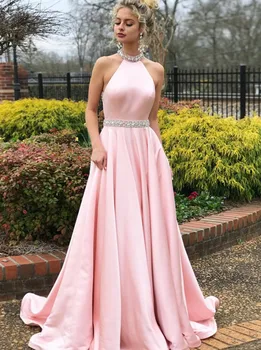 Halter Prom Dresses A Line Formal Pageant Prom Party Gowns vestido de festa Vintage Prom Dresses Long vestidos de gala
Halter Prom Dresses A Line Formal Pageant Prom Party Gowns vestido de festa Vintage Prom Dresses Long vestidos de gala