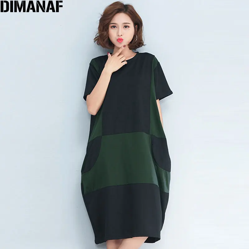 DIMANAF Women Dress Plus Size Cotton 2018 Summer O-Neck Casual Patchwork Female Vestidos Oversized Loose Spliced Dresses Black
DIMANAF Women Dress Plus Size Cotton 2018 Summer O-Neck Casual Patchwork Female Vestidos Oversized Loose Spliced Dresses Black