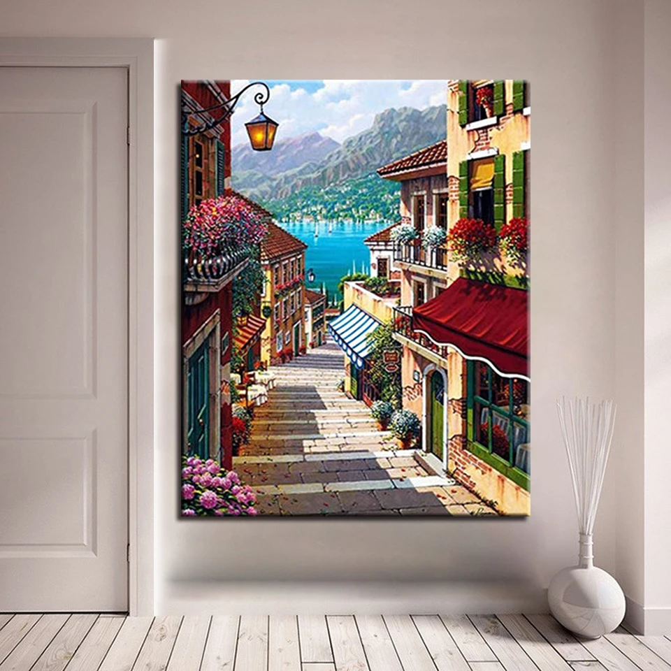 Modular Home Decor For Living Room Abstract Canvas Small Towns Street View Framework Art Pictures DIY Oil Painting By Numbers
Modular Home Decor For Living Room Abstract Canvas Small Towns Street View Framework Art Pictures DIY Oil Painting By Numbers