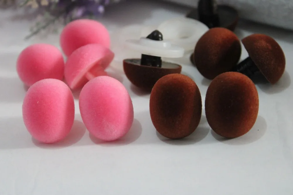 19x24mm Oval shape pink/brown color flocking toy nose safety toy nose + hard washer for diy plush doll findings--10pcs/lot
19x24mm Oval shape pink/brown color flocking toy nose safety toy nose + hard washer for diy plush doll findings--10pcs/lot