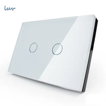 

Livolo Smart Wall Switch, 110~250V, Ivory White Glass Panel, 2-gang, US Touch Light Switch VL-C302-81 with LED indicator