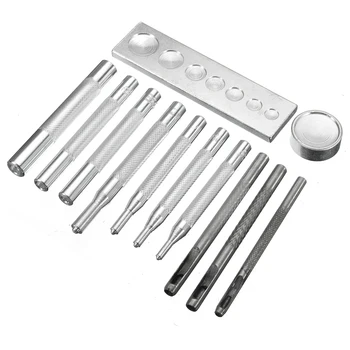 DOERSUPP 12pcs Leathercraft Die Hole Punch Snap Rivet Fastener Installation Buttons Tool Kits for Leather Crafts Hand Punch Set
DOERSUPP 12pcs Leathercraft Die Hole Punch Snap Rivet Fastener Installation Buttons Tool Kits for Leather Crafts Hand Punch Set