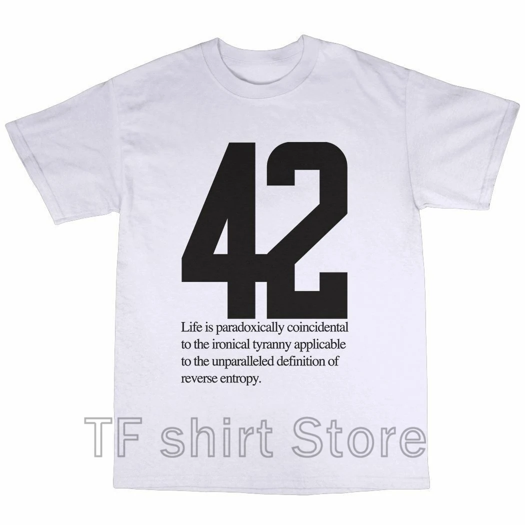 Funny Print Men T shirt Women cool tshirt Number 42 Hitchhikers Guide Inspired T-Shirt 100% Premium Cotton Douglas Adams
Funny Print Men T shirt Women cool tshirt Number 42 Hitchhikers Guide Inspired T-Shirt 100% Premium Cotton Douglas Adams