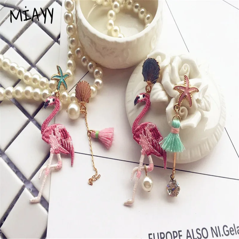 Fashion Tassel Flamingo Earring For Women Shell Pearl Star Handmade Asymmetric Earring For Statement Bohemia Jewelry For Holiday
Fashion Tassel Flamingo Earring For Women Shell Pearl Star Handmade Asymmetric Earring For Statement Bohemia Jewelry For Holiday