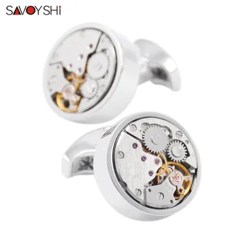SAVOYSHI Shirt Cuffs Cufflinks for Mens High Quality Round Metal Steampunk Watch Movement Cuff links Brand Cuffs Accessories
SAVOYSHI Shirt Cuffs Cufflinks for Mens High Quality Round Metal Steampunk Watch Movement Cuff links Brand Cuffs Accessories