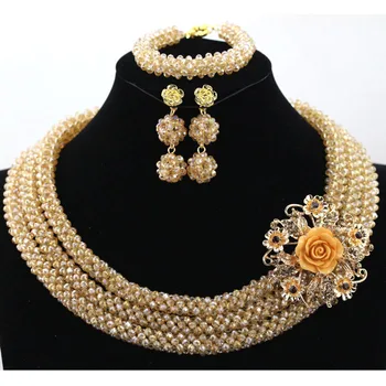 Gorgeous 3 Layers Champagne Gold African Beads Necklace Jewelry Set 4MM Tiny Beads Indian Bridal Jewelry Set Free Shipping HX834
Gorgeous 3 Layers Champagne Gold African Beads Necklace Jewelry Set 4MM Tiny Beads Indian Bridal Jewelry Set Free Shipping HX834