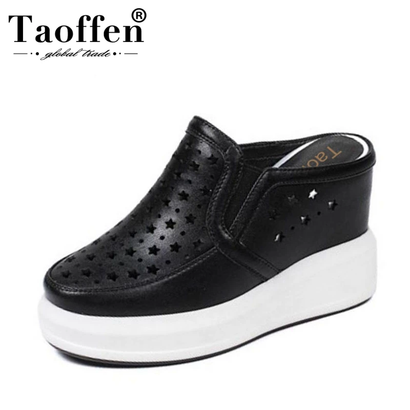 TAOFFEN Women Real Genuine Leather High Wedges Sandals Hallow Out Thick Bottoms Slipper Summer Shoes Women Sandal Size 32-40
TAOFFEN Women Real Genuine Leather High Wedges Sandals Hallow Out Thick Bottoms Slipper Summer Shoes Women Sandal Size 32-40