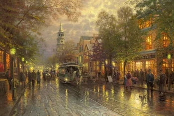 Evening on the Avenue Thomas Kinkade HD Canvas Print Living Room Bedroom Wall Pictures Art Painting Home Decoration
Evening on the Avenue Thomas Kinkade HD Canvas Print Living Room Bedroom Wall Pictures Art Painting Home Decoration