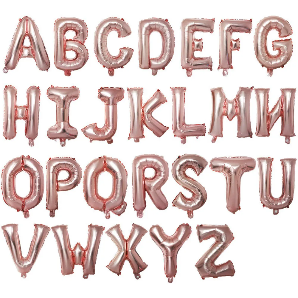 16 Inch Rose Gold Alphabet Letter Balloons Kids Birthday Party Decorations Aluminium Foil Ballon Wedding Party Festival Supplies
16 Inch Rose Gold Alphabet Letter Balloons Kids Birthday Party Decorations Aluminium Foil Ballon Wedding Party Festival Supplies