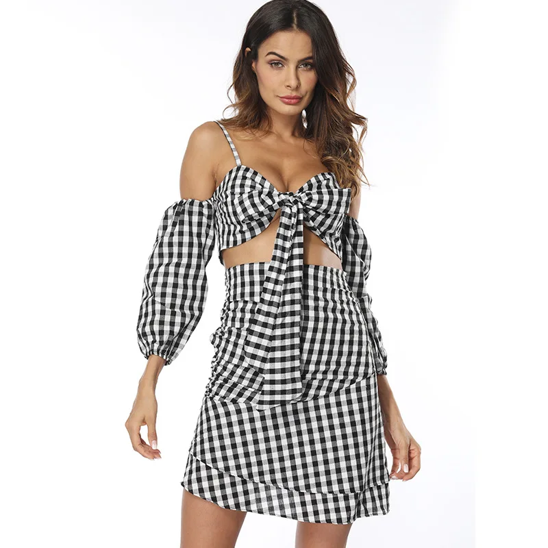 2019Amazon's hot spring and summer sales of two sets of suspended belt checked European and American sexy Plaid vest skirt
2019Amazon's hot spring and summer sales of two sets of suspended belt checked European and American sexy Plaid vest skirt