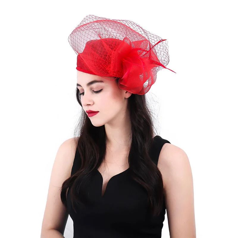 New Red Black Sinamay Fascinator Stewardess Hat Bride Veil Wedding Sinamay Beret Hat Show Cocktail Party Derby Feather Headdress
New Red Black Sinamay Fascinator Stewardess Hat Bride Veil Wedding Sinamay Beret Hat Show Cocktail Party Derby Feather Headdress