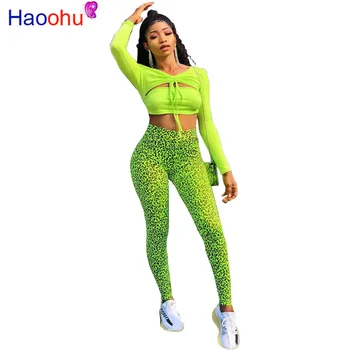 Leopard Print Bodycon Two Piece Sets Autumn Sexy Women 2 Piece Set Top and Pants Neon 2019 Party Club Tracksuit Women Set Outfit 
Leopard Print Bodycon Two Piece Sets Autumn Sexy Women 2 Piece Set Top and Pants Neon 2019 Party Club Tracksuit Women Set Outfit