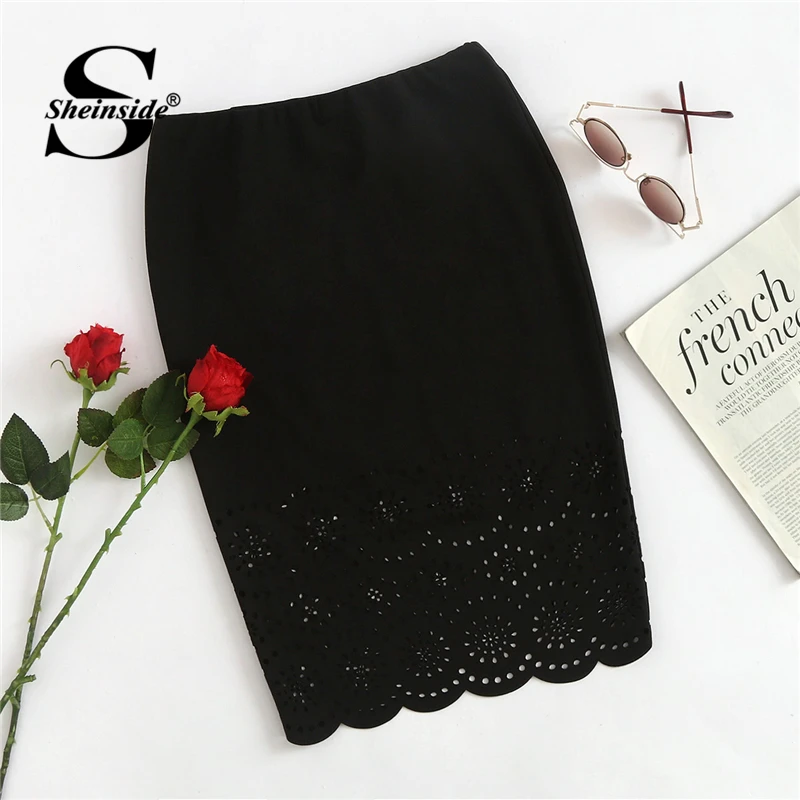 Sheinside Black Workwear Pencil Skirt Office Ladies Bodycon Mid Waist Above Knee Sheath Stretchy Hollow Out Women Elegant Skirt
Sheinside Black Workwear Pencil Skirt Office Ladies Bodycon Mid Waist Above Knee Sheath Stretchy Hollow Out Women Elegant Skirt