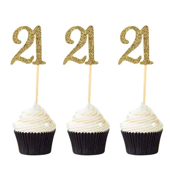 12pcs Silver And Gold Number 21 Paper Cupcake Topper 21th Birthday Party Cake Decorations Celebration Party Favor Free Shipping
12pcs Silver And Gold Number 21 Paper Cupcake Topper 21th Birthday Party Cake Decorations Celebration Party Favor Free Shipping