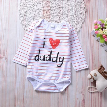 Infant Lovely Baby Clothes Kleding I Love Daddy Printing Romper Striped Jumpsuit Bebe Clothing Kids Clothes
Infant Lovely Baby Clothes Kleding I Love Daddy Printing Romper Striped Jumpsuit Bebe Clothing Kids Clothes