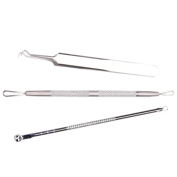 3Pcs sets Stainless Blackhead Facial Acne Spot Pimple Remover Extractor Tool Acne needle Blackhead Remover Tweezers kits
3Pcs sets Stainless Blackhead Facial Acne Spot Pimple Remover Extractor Tool Acne needle Blackhead Remover Tweezers kits