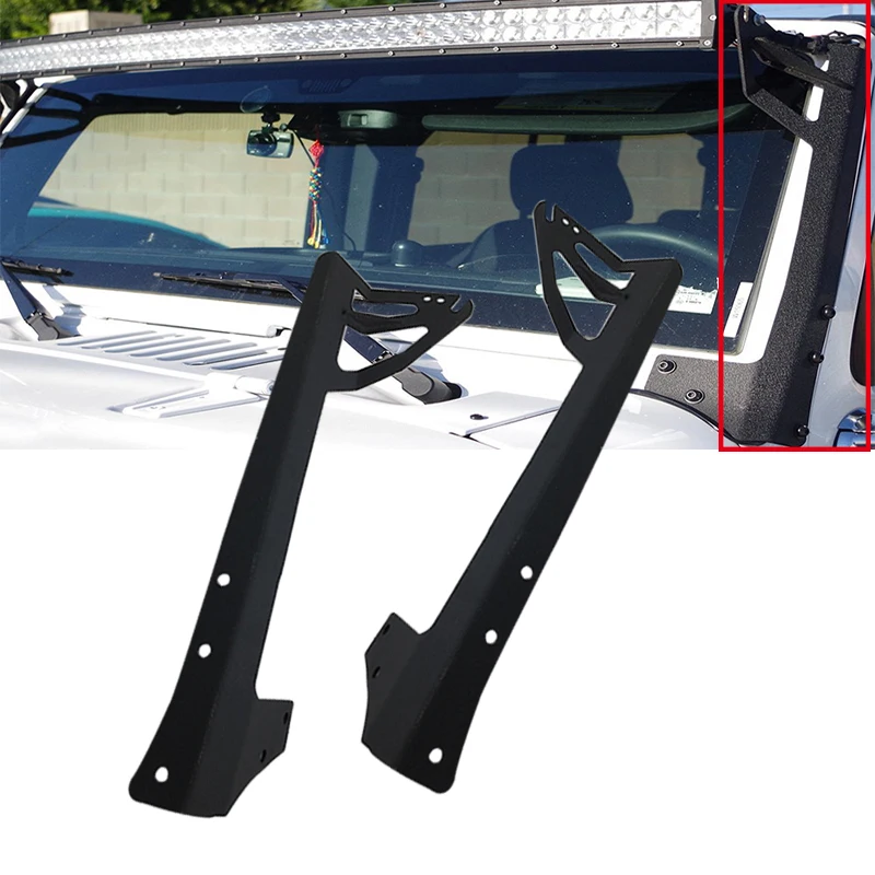 50 Inch Upper Windshield Steel Metal Mounting Brackets for LED Light Bars 2007-2018 Jeep Wrangler JK1 Pair (Left & Right)
50 Inch Upper Windshield Steel Metal Mounting Brackets for LED Light Bars 2007-2018 Jeep Wrangler JK1 Pair (Left & Right)