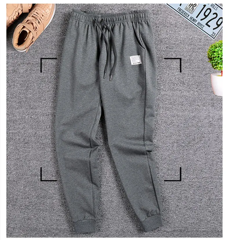 Men's Sweatpants Spring Harem Pants Male Plus Size Cotton Sports Trousers Jogger Bodybuilding Pencil Pants Fitness GYMS 2019 08