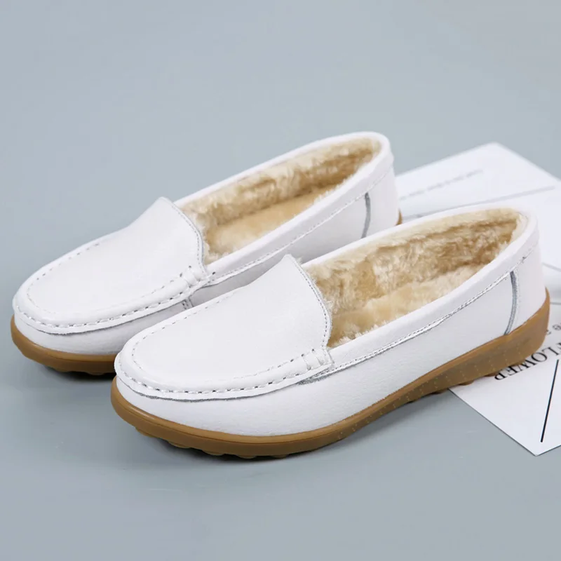 Lzzf 2018 Winter Black Genuine Leather Comfort Shoes for Women Ladies Flat Shoes Fur White Nurse Mocassin Loafers Woman Shoes
Lzzf 2018 Winter Black Genuine Leather Comfort Shoes for Women Ladies Flat Shoes Fur White Nurse Mocassin Loafers Woman Shoes