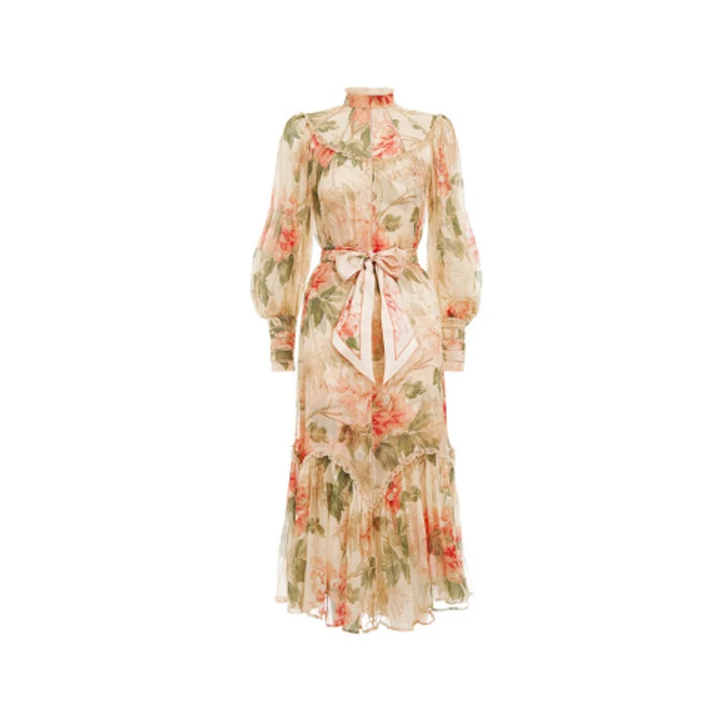 High Quality 2019 Summer New Women Fashion Elegant Printing Bubble Long Sleeve Bow Waist Large Swing Elegant Dress Clothes
High Quality 2019 Summer New Women Fashion Elegant Printing Bubble Long Sleeve Bow Waist Large Swing Elegant Dress Clothes