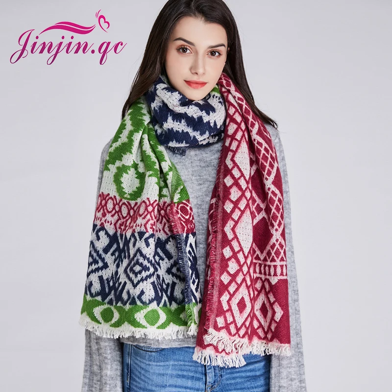 

Jinjin.QC Brand Women Scarf Long Scarves and Shawls Spain Style Echarpe Foulard Femme Geometric Bandana Pashmina Drop Shipping