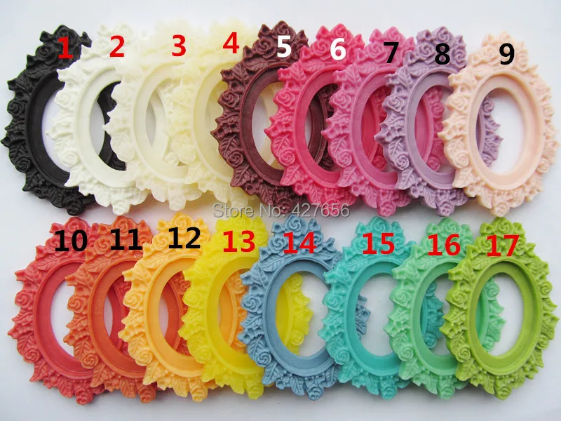 17 Colors Oval Flatback Resin Frame Charm Finding,Filigree Flower Border Base Setting Tray, for 30x40mm Cabochon/Cameo,DIY
17 Colors Oval Flatback Resin Frame Charm Finding,Filigree Flower Border Base Setting Tray, for 30x40mm Cabochon/Cameo,DIY
