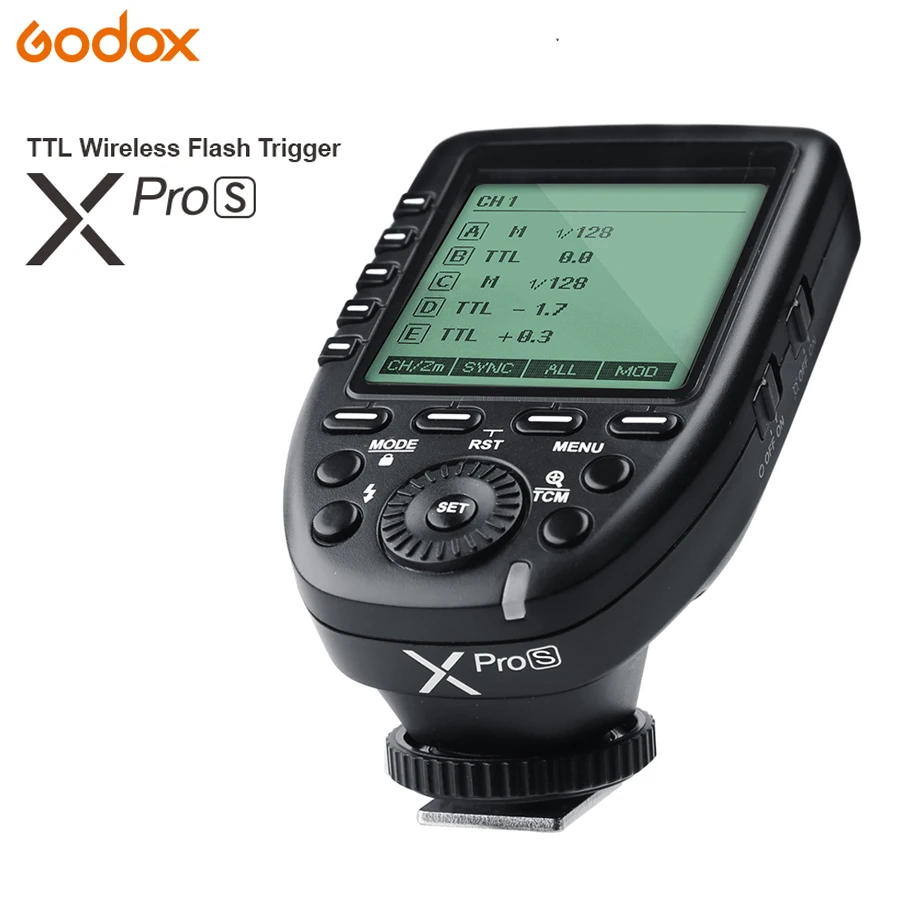 Godox Xpro S 32 канала 2 4G TTL беспроводной триггер вспышки 1/8000s HSS w/ЖК экран передатчик