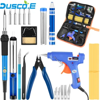 Adjustable Temperature Electric Soldering Iron EU US Plug 110V 220V 60W Welding Soldering station Tip Solder Wire Tools Tweezers
Adjustable Temperature Electric Soldering Iron EU US Plug 110V 220V 60W Welding Soldering station Tip Solder Wire Tools Tweezers
